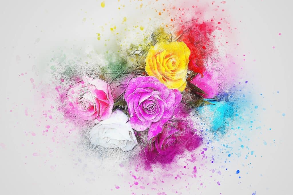 פרחים בצבעיים שונים